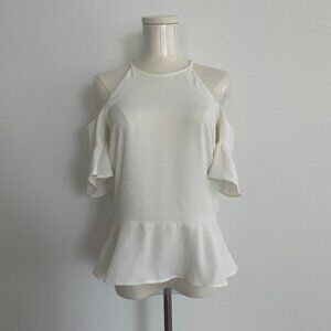 Whistles Cut Out Flutter Sleeve Blouse
